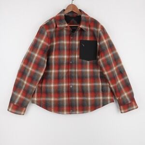 Pendleton Shirt Jacket Mens XL Red Plaid Shacket Quilted Lining Wool Blend